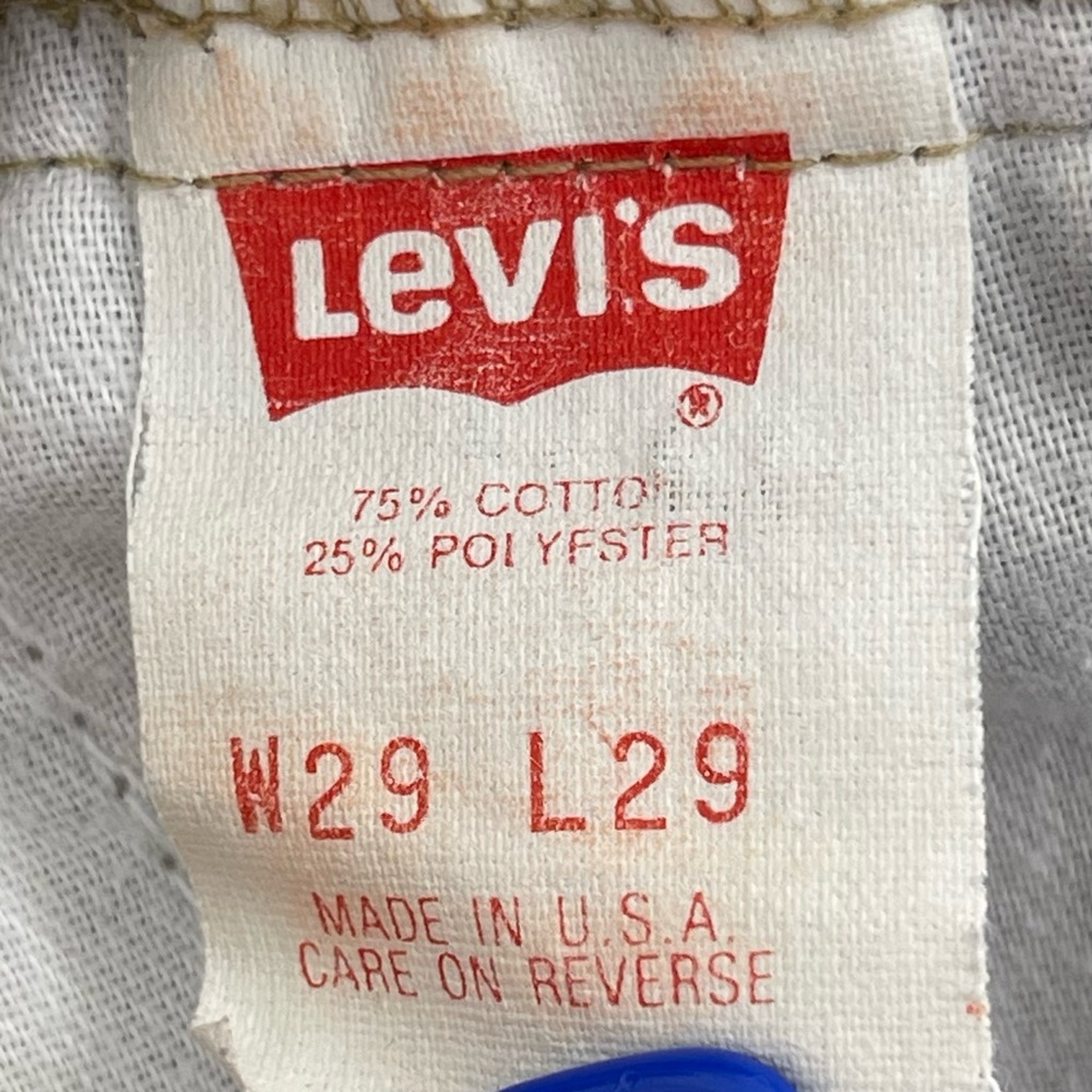 Levi’s Beige Corduroy Cords Straight Leg Pants Jeans 29x29 (29x28 1/8”) Vtg 70s - Picture 9 of 11
